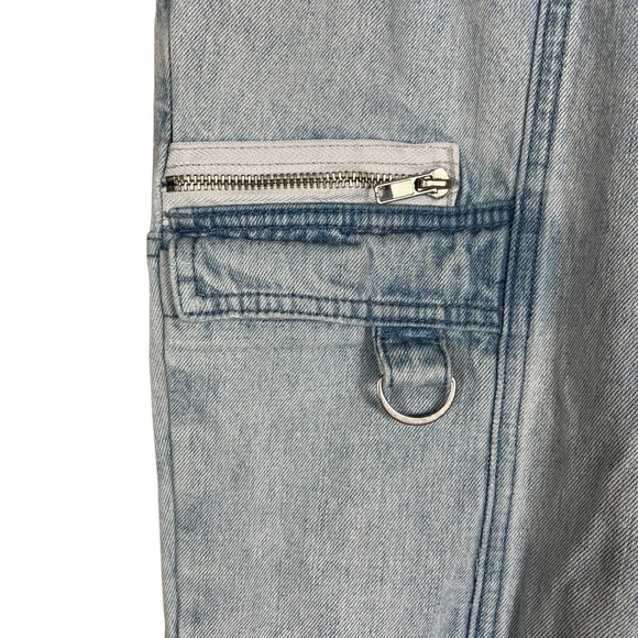 Hot Topic Denim Joggers Juniors Medium Light Wash Chain School Grunge Cargo - Picture 4 of 13